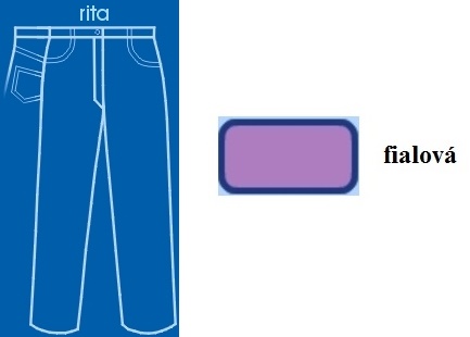 Rita - Dámske nohavice riflového strihu - hit, fialová, 38