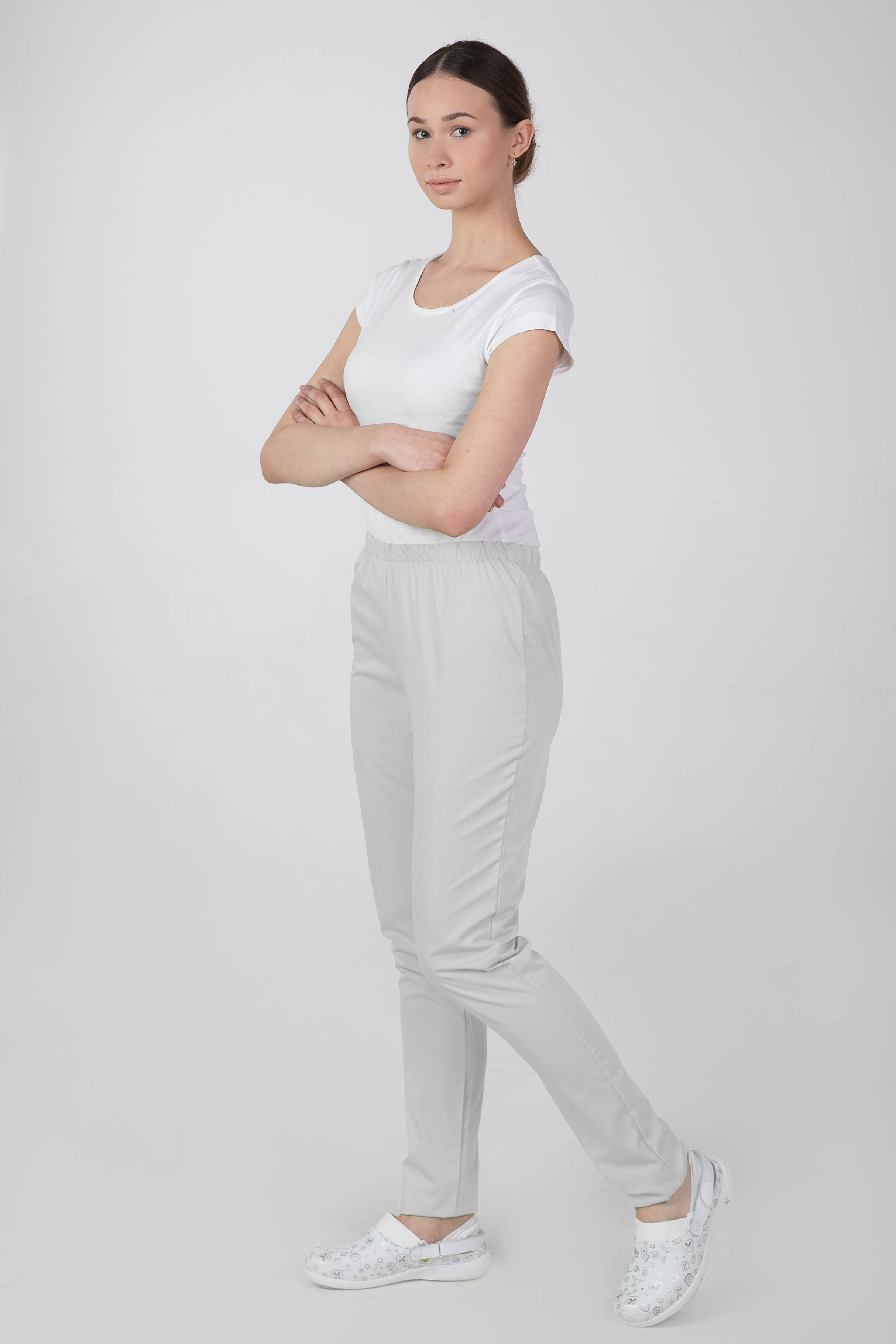 Dámske zdravotnícke nohavice M-086, svetlo sivá, 36
