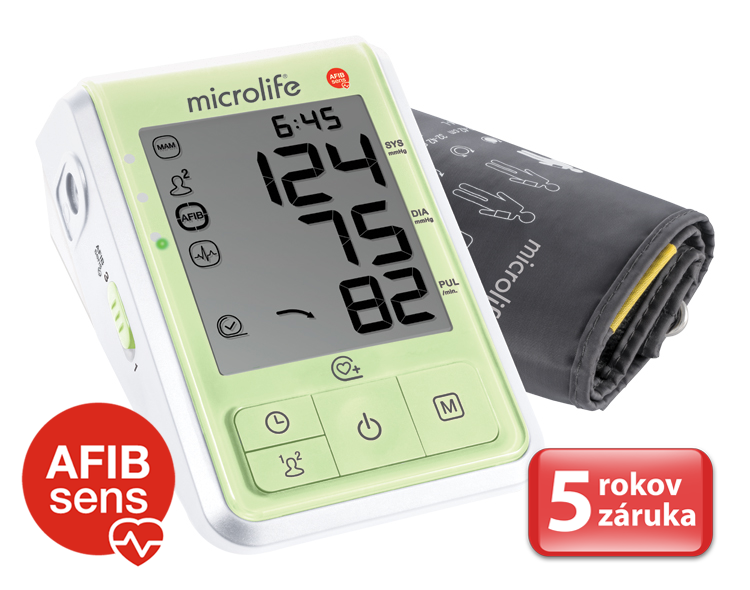 Microlife BP B6 Favourite Afib tlakomer na rameno zelený + adaptér