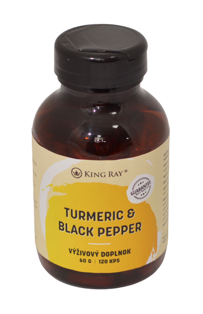 Organický kurkumín s čiernym korením (turmeric s piperínom) 120kpsx450mg
