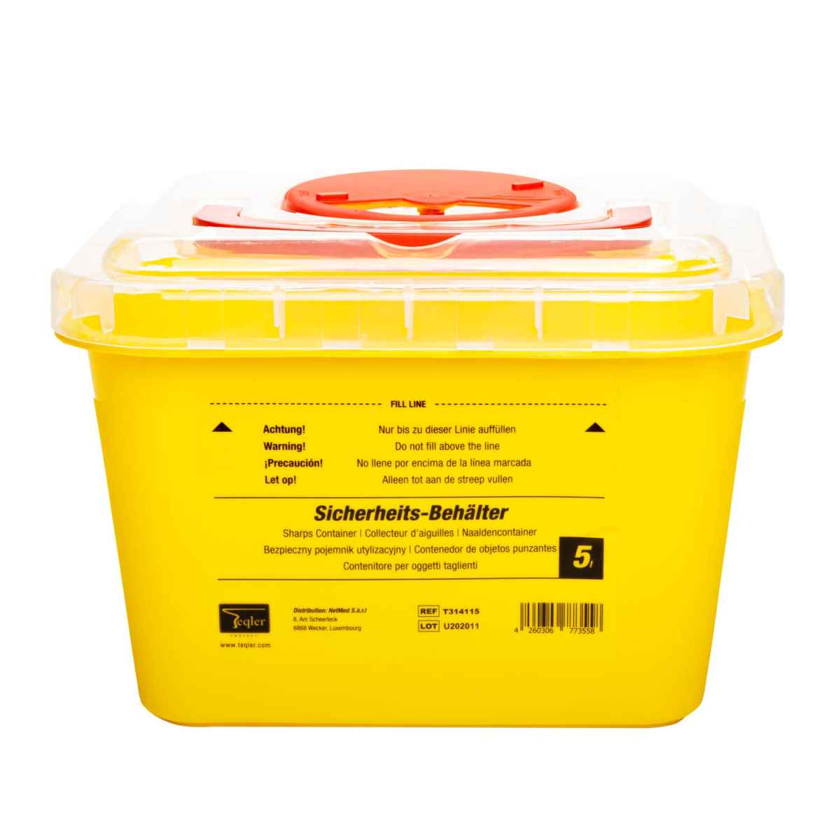 Odpadová nádoba na ostré predmety, 5 L
