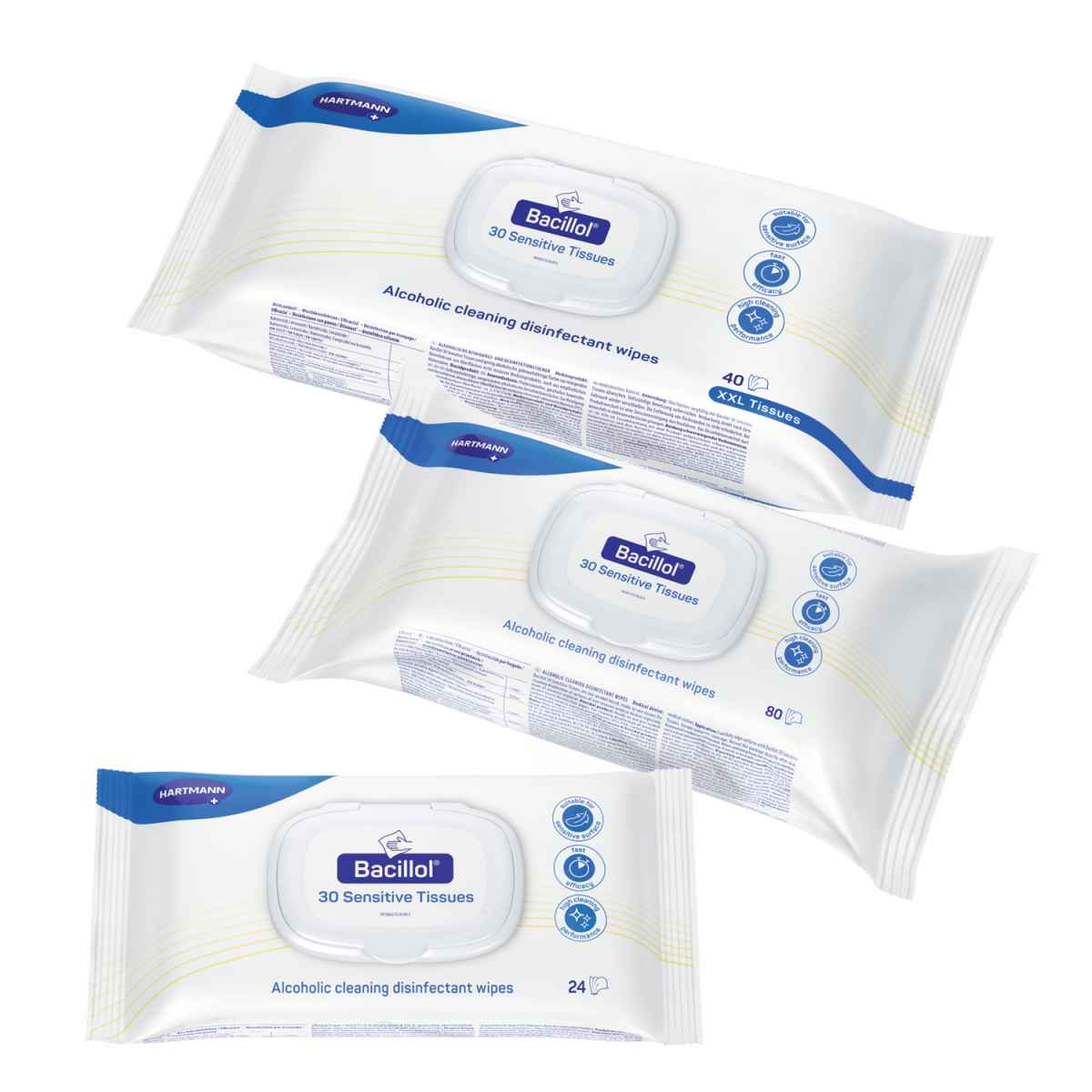 Dezinfekčné utierky Bacillol 30 Sensitive Tissues, 40 kusov (25 x 38 cm)