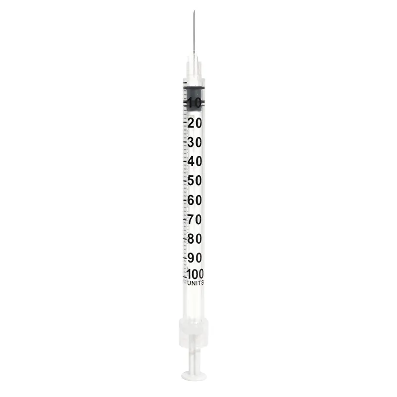Inzulínová striekačka s ihlou Teqler 1 ml U-100, 0,33 x 13 mm (29G x 1/2"), 100 ks