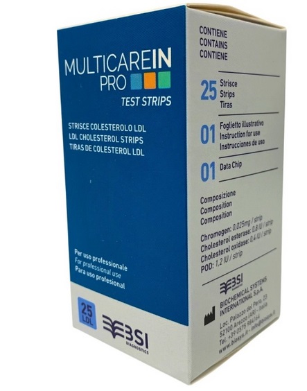 LDL Cholesterové prúžky pre Cholesterol Meter MultiCare IN PRO, 25 ks