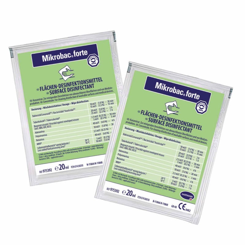 Mikrobac® forte, Dezinfekčný prípravok bez obsahu aldehydov, 250 x 20 ml 