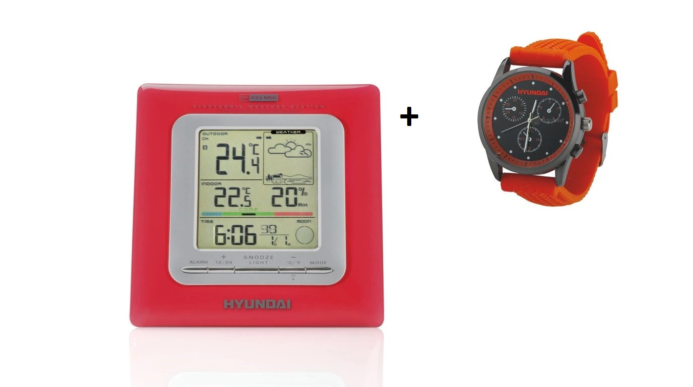 Meteorologická stanica - HYUNDAI WSC 2909 + Náramkové hodinky 
