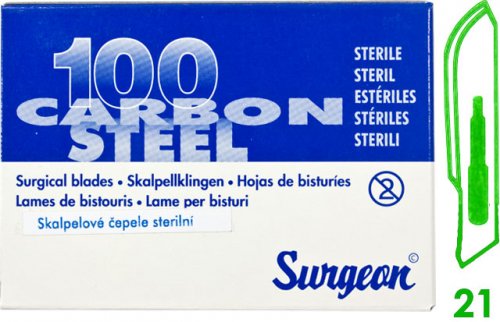 Čepielka SURGEON č.21 -BAL. (100ks)