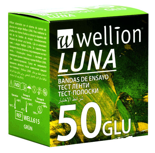 Testovacie prúžky Wellion LUNA GLU, 50ks