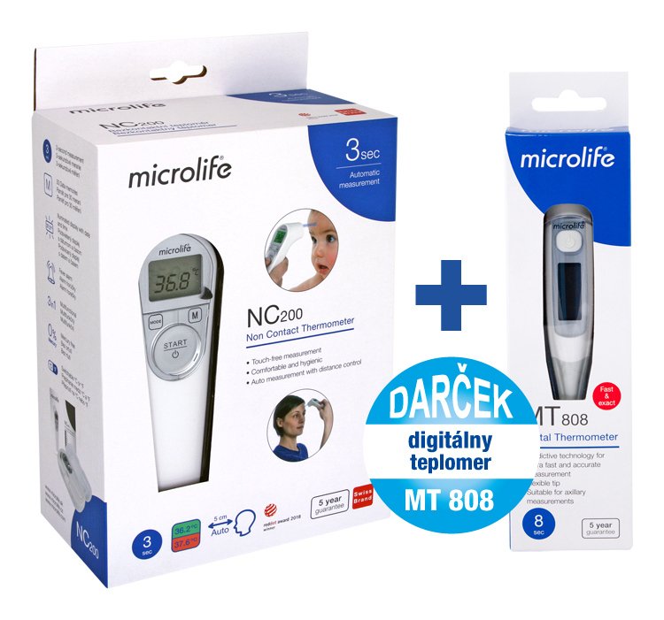 Bezkontaktný teplomer, Microlife NC 200 + teplomer Microlife MT 808