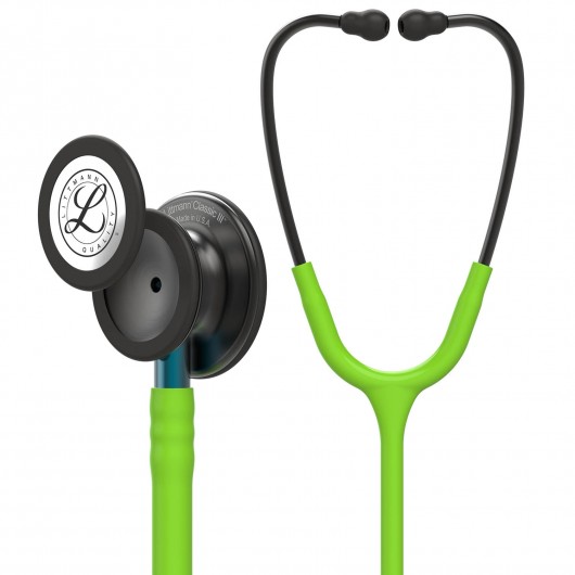 3M Littmann Classic III Lime Green, Smoke Finish - Blue Stem - 5875
