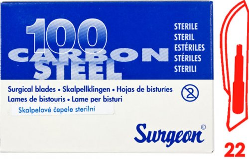 Čepielka SURGEON č.22 -BAL. (100ks)